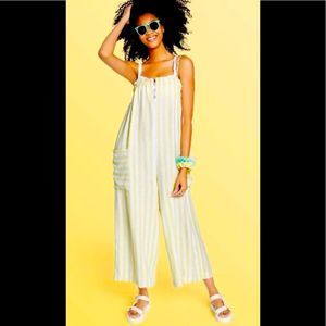 Light summer Yellow & White Striped Jumpsuit Stoney Clover Lane x Target Sz M